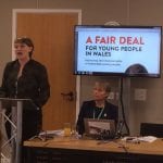 Bethan Jenkins AM address Fair Deal event