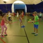 Children enjoying the sports camps held across Pembrokeshire during the school holidays.