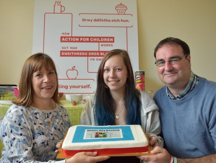 Joanne Halford celebrating with workers Gina and Andy 2 Joanne Halford celebrating with workers Gina and Andy 2