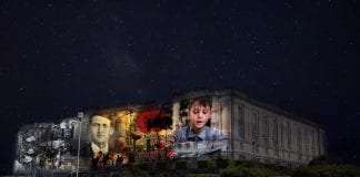 War poet Hedd Wyn to be remembered in unique video installation beamed on to National Library of Wales SP national Library of Wales Projection1