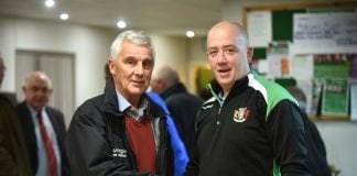 Seasonal message from Gareth Davies Gareth Davies with WRFC chairman Jason Bowen 2