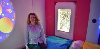 Ty Laura’s new sensory room opens thanks to major donations Shelley Pearce Ty Laura manager in sensory room 2
