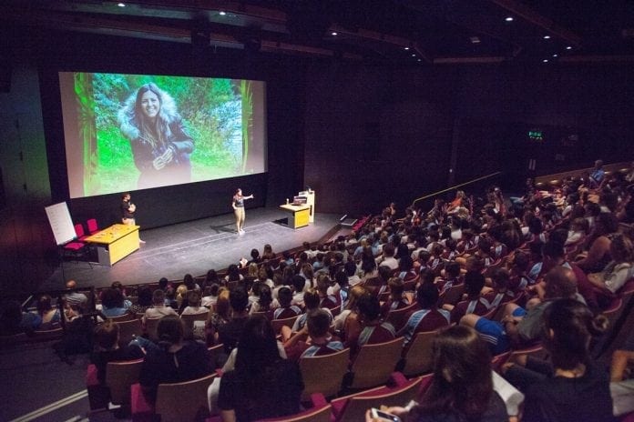 Lizzie Daly addresses audience
