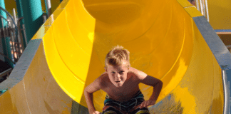 UK parents spent an estimated £7.8 billion entertaining their children over the summer break – regional breakdown Water Slide