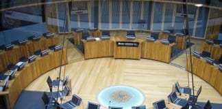 Mentrau Iaith set their proposals for the Welsh Parliament’s 2021 election Debating chamber of the Welsh Assembly 2006