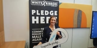 Llanelli MP campaigning against domestic violence 181128 white ribbon