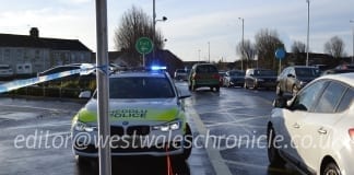 NEWS UPDATE – POLICE ON SCENE AT ASDA LLANELLI AFTER RTC INJURES PENSIONER LogoLicious 20181219 112137
