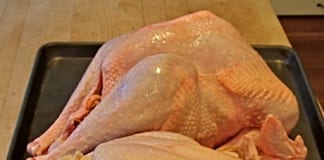 CHRISTMAS CRISIS AS WELSH RESIDENTS CAN’T FIT THEIR TURKEY IN THE FRIDGE raw turkeys side viewPB220010