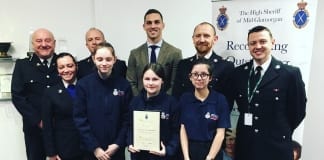 Police Youth Volunteers rub shoulders with rugby star George North at High Sheriff Awards High Sheriff PYVs 002