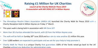 Raising £1 million – Charity Walk For Peace Raising a Million 1