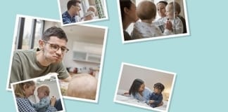 Urdd Eisteddfod launch for NSPCC campaign to boost babies’ brains through ‘Look Say Sing Play’ look say sing play hero with dad