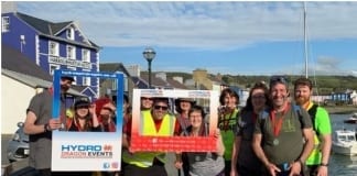 Tir Coed –21 YEARS, 21 miles,12 litter bags/Tir Coed – 21 mlynedd, 21 milltir,12 bag sbwriel Team Tir Coed celebrates with Hydro Dragon Events