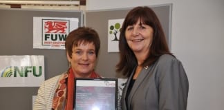 Celebrating 25 years of the Gwobrau Lantra Cymru Awards Iorwen Jones with Lesley Griffiths