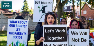 Sex Education: The LGBT Debate in Schools – BBC TWO 23:15 MON 15 JUL Protesters