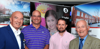 Charities bag generous donation thanks to Lovell’s annual chari-tee golf day 7828e l r Lindsay Doyle volunteer ambassador for Tŷ Hafan James Duffet regional managing director at Lovell Shane Wi