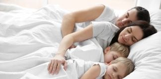 OVER HALF OF PARENTS KIP ON THE SOFA EVERY WEEK BECAUSE WIDE AWAKE KIDS STEAL THEIR BED children who want to sleep in their parents bed