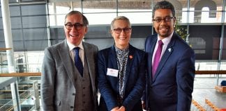 SENEDD PARTY CELEBRATES ACTION FOR CHILDREN’S 150TH BIRTHDAY IN STYLE David Melding AM Brigitte Gater Vaughan Gething AM scaled