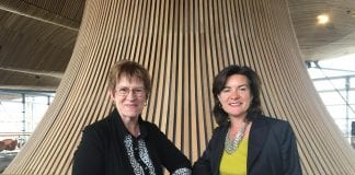 LABOUR POLITICIANS MEET WITH HEALTH BOARD OVER COVID-19 PLANNING Eluned Morgan and Joyce Watson scaled