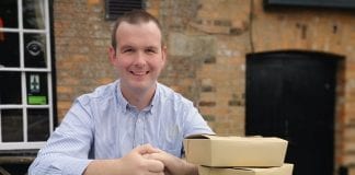New click and collect tech aims to boost local firms during lockdown Rob Baker from Graticule Personalisation in his home village of Langley near Macclesfield.