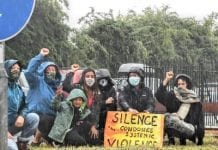 BLM Taking the knee. picton monument, Monument Hill Carmarthen. taking the knee 2