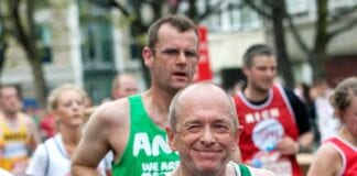 North Wales man’s marathon effort to answer Childline’s call for help Ian Turner running the London Marathon in 2010 for the NSPCC