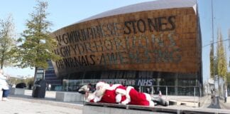 What was a sleeping Santa doing in Cardiff at the weekend? Santa 1