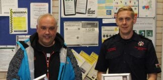 Rhayader Firefighters Commended for long service and saving a life WM Andrew James and WM Rhys Thomas scaled