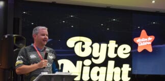 Bouncing Back with Ospreys in the Community simon pritchard from philtronics addresses byte night swansea 2019 scaled