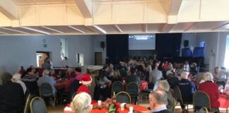 Local Ammanford Church team up with local pub to deliver free dinners to those in need on Christmas Day Ammanford Community Christmas Day Meal at Llandybie Memorial Hall in December 2019