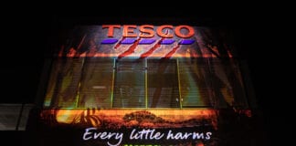 Jaguars prowl down to Tesco Swansea to highlight supermarket’s link to deforestation GP1SUMOY