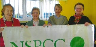 Kind-hearted volunteer who’s been raising NSPCC funds for almost 70 years prepares to Walk for Children this Christmas L R Supporters of NSPCC Margaret Lloyd Jean Lennon Jean Hughes and Sophia Drew