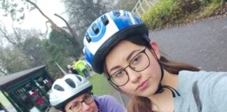 South Wales school girl completes 870-mile challenge to raise money for Childline Liz pictured with her mother Emma Brennan during one of her cycling sessions scaled