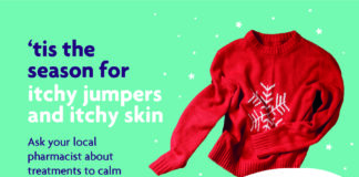 Helpwch ni i’ch helpu chi – trwy ymweld â’ch fferyllydd lleol i helpu i drin eich anhwylderau gaeaf jumper