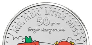 The Royal Mint celebrates 50 years of fun with a new commemorative coin collection featuring the ‘Mr. Men Little Miss Characters The 50th Anniversary of Mr Men 2021 UK 5 Brilliant Uncirculated Coin Coin 2 reverse UK21M2BU 3000x3000 2567b33 1 scaled