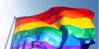 LGBT+ History Month rainbow flag