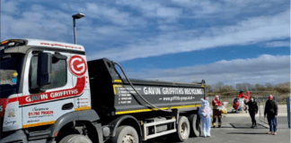 Company donated three large bags of Easter eggs to the Wales Air Ambulance Gaving Griffiths Skip Hire