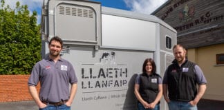 ‘Thinking outside the box’ – partnership approach pays dividends for Ceredigion family’s milk vending diversification project Llaeth Llanfair Guto Laura Dafydd Jones scaled