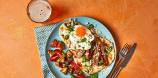 Father’s Day Brunch of Champions.. to your door! Loaded Sausage Egg Naan With Coriander Chutney scaled