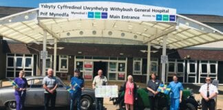 Hywel Dda Health Charities on classic car run raising £7,001 Mal Powell classic car run picture