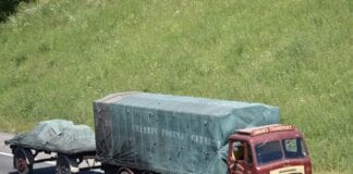 70 trucks hit the M4 for Action for Children vintage truck