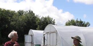 Growers see weed control technique in action at market garden 2. Adam York and Gerald Miles scaled