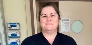 Hywel Dda Health Charities on heart monitor bought for the midwife-led unit at Glangwili Sonicaid MLU Glangwili Sister Sarah Bradley pic