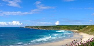 UK ranks top 10 globally for best beaches – but it could be a squeeze this summer sennen cove beach britain conde nast traveller 20april18 rex