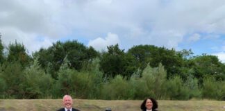 Covid-19 Memorial opens at Sirhowy Valley Crematorium Sirhowy Valley L Jon Deacon Site Manager. R Heather Hughes Multi Site Manager auto x2