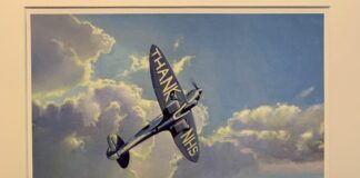 ‘THANK U NHS’ Spitfire painting donated to PPH painting donation1 scaled