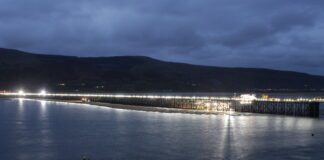 Barmouth Viaduct restoration recommences following summer staycation boost Barmouth night shot phase 1 1 scaled