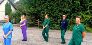 Hywel Dda Health Charities on skydive by Carmarthenshire Community Nurses Community nurses skydive picture