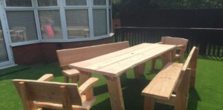 How to style your dining table with chairs and accessories? Wood direct bench and table