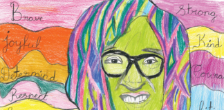 Gwaith celf disgyblion yn cael ei arddangos yn Ysgol Gelf a Dylunio Caerdydd i nodi dadorchuddio cofeb Betty Campbell b27b4262f8192673 org