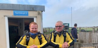 Colleagues take fundraising leap from 15,000ft to help protect children The team from Davies Homes raised 3500 for NSPCC Cymru Wales 2